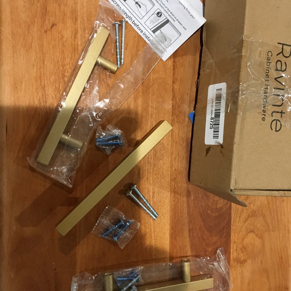 Ravinte Gold Cabinet Handles with Hardware Open Box Set of 5